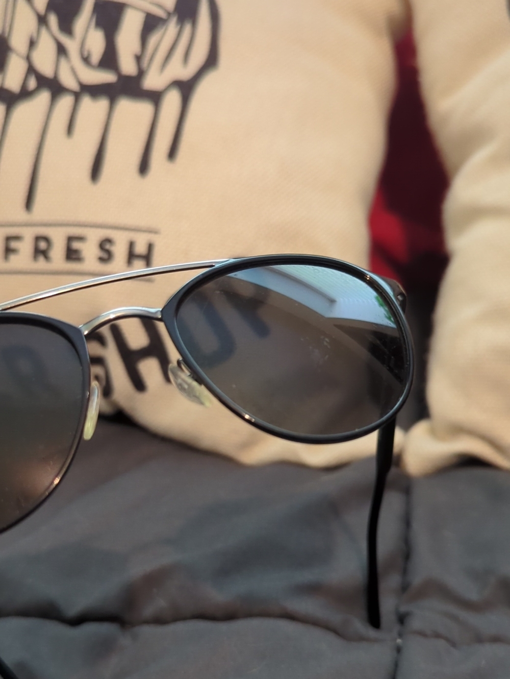Authentic Prada Aviator Black Sunglasses Made In Italy - Picture 5 of 6